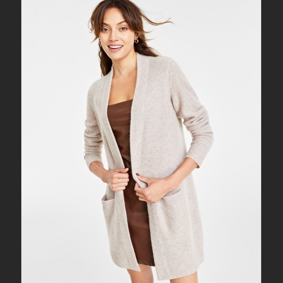 Charter Club Sweaters - CHARTER CLUB Women's 100% Cashmere Cardigan Pearl Taupe LARGE